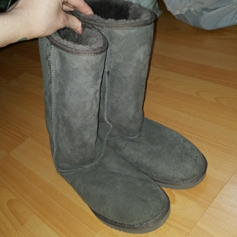 Tall gray UGG boots